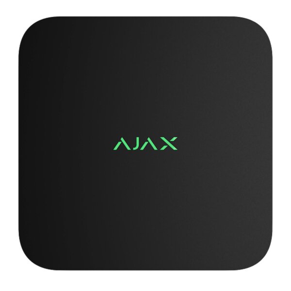 AJAX 8 Kanal NVR IP Rekorder | 4K | Alarmverifizierung | Bewegungserkennung | H.265 | ONVIF | Schwarz