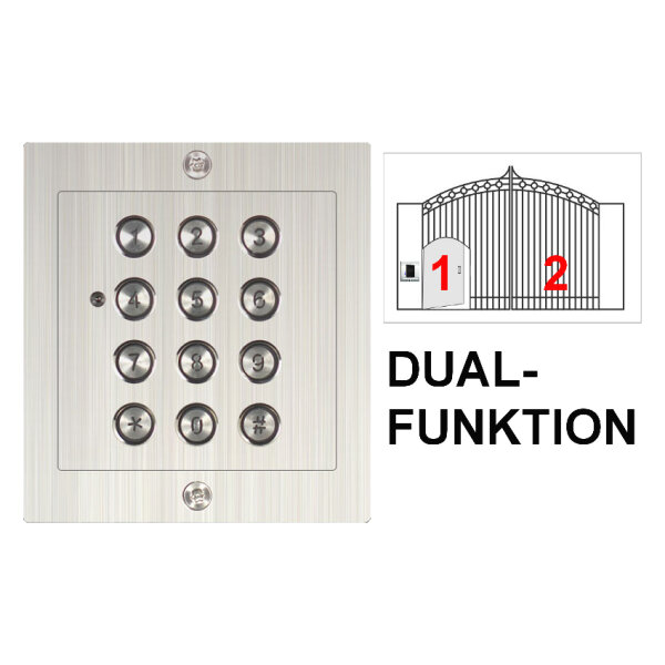 UNTERPUTZ PIN-CODE- KEYPAD ZUTRITTSKONTROLLER [2 ZONEN] / IP65 - IS-CZK2