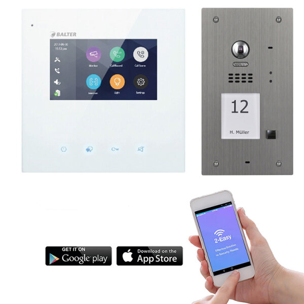 BALTER WLAN Video Türsprechanlage 2-Draht BUS mit 4,3" Display und 170° für 1-Familienhaus