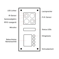 Video Türsprechanlage mit Smartphone App für 1 Familienhaus mit Bewegungsmelder, 2x Monitore, Balter ERA WLAN