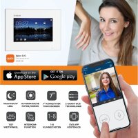 BALTER EVO Aufputz Video Türsprechanlage 2-Draht BUS für 1-Familienhaus mit 4x7" Touchscreen Monitor und Hauptstromverteiler