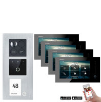 Balter ERA Video Sprechanlage mit Fingerprint für 1 Familienhaus mit 4x 7" Monitor